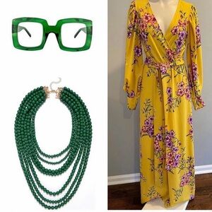 KAREN -T  DESIGN YELLOW FLORAL WIDE LEG JUMPSUIT/ PRELOVED/ SIZE SMALL